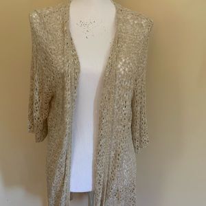 Crocheted beige sweater